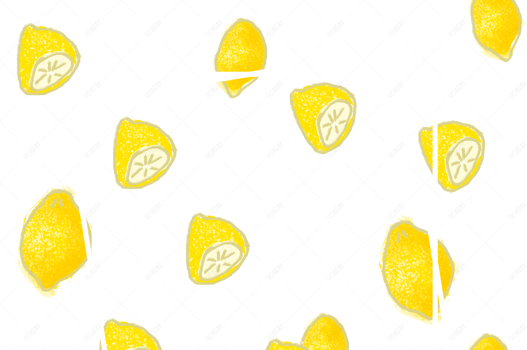 夏季柠檬小清新手绘风边框