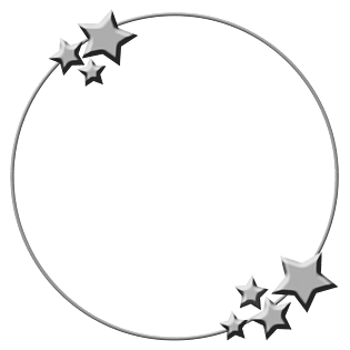 星星金属银色圆环边框png