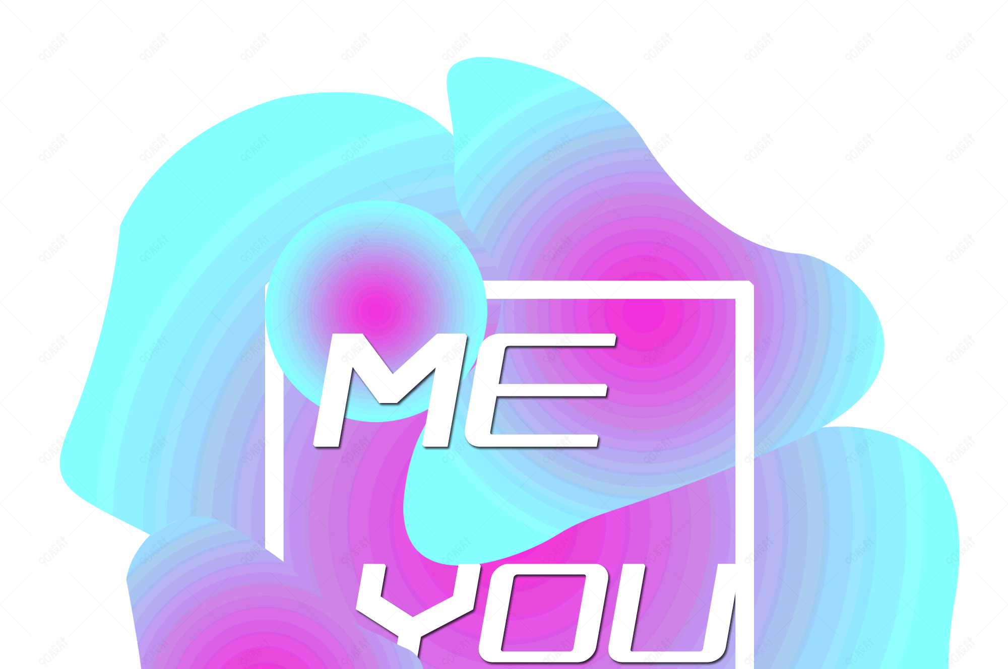 炫彩荧光流体标题边框png