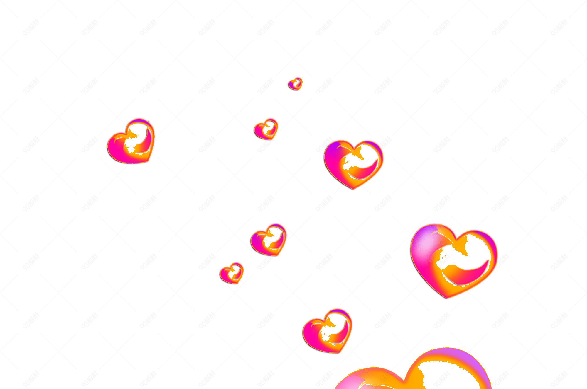 爱心心形气泡肥皂泡泡png