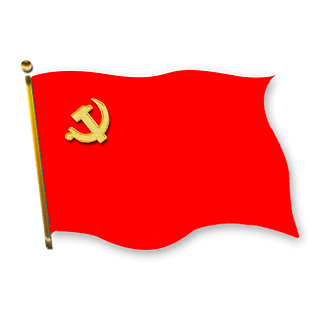 红色飘扬旗帜免抠png