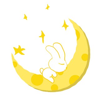 弯月睡觉兔子星星png