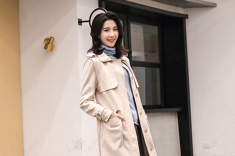 时尚风衣女装详情页 