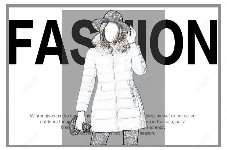 羽绒服极简风格详情页