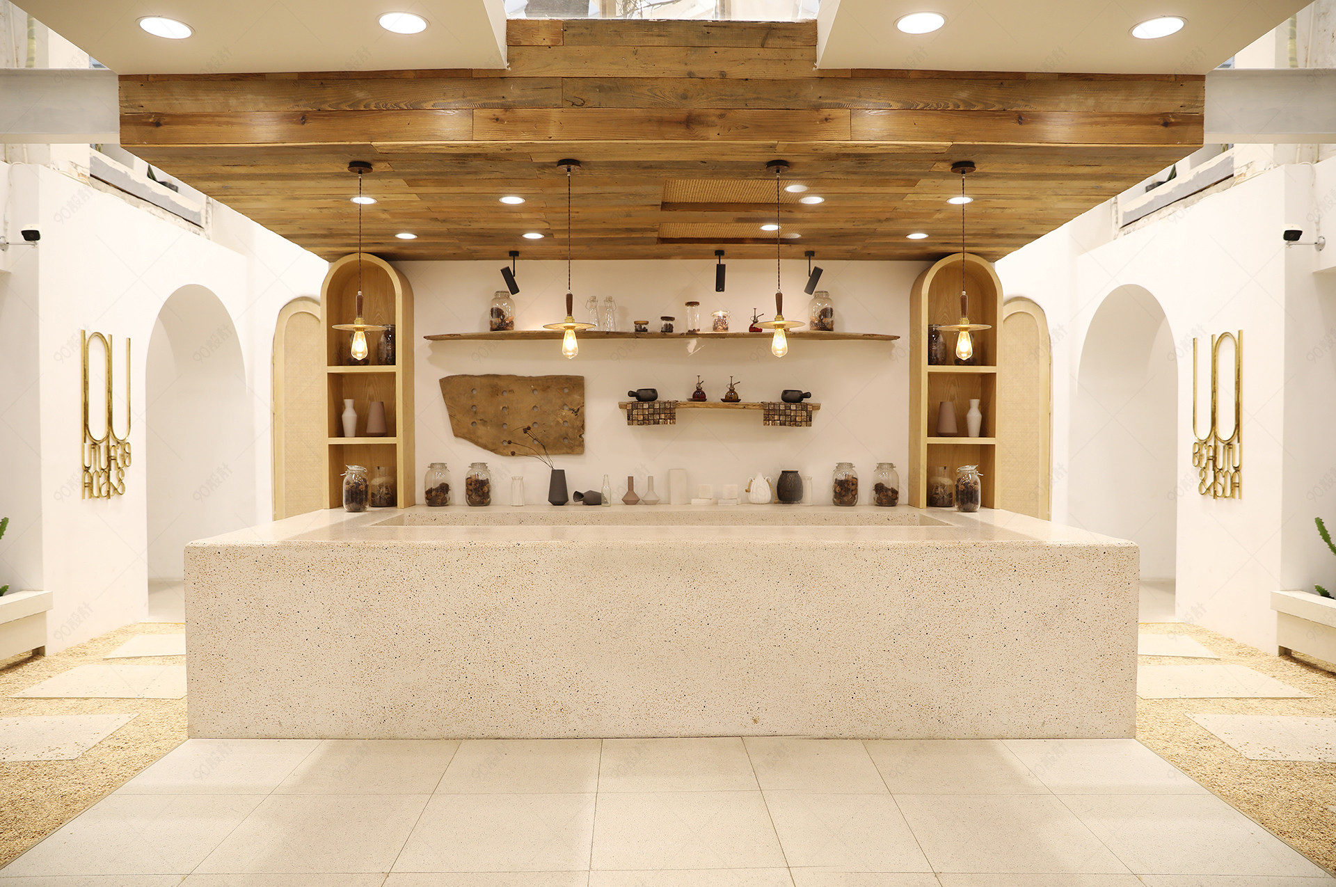 欧式东南亚地中海风吧台商店场景海报背景图