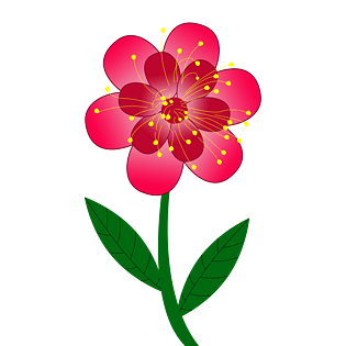 春天卡通可爱小红花绿叶pngpsd2000*2000儿童简笔画小红花免扣pngpsd