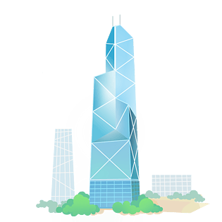 国内地标建筑——香港中银大厦pngpsd2000*2000高楼大厦楼房相关插画