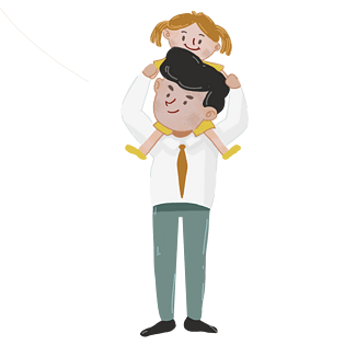 父亲节扁平化可爱人物素材