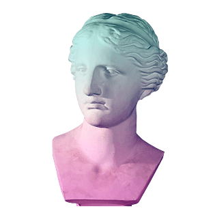 造物节复古时尚蒸汽波石膏像png