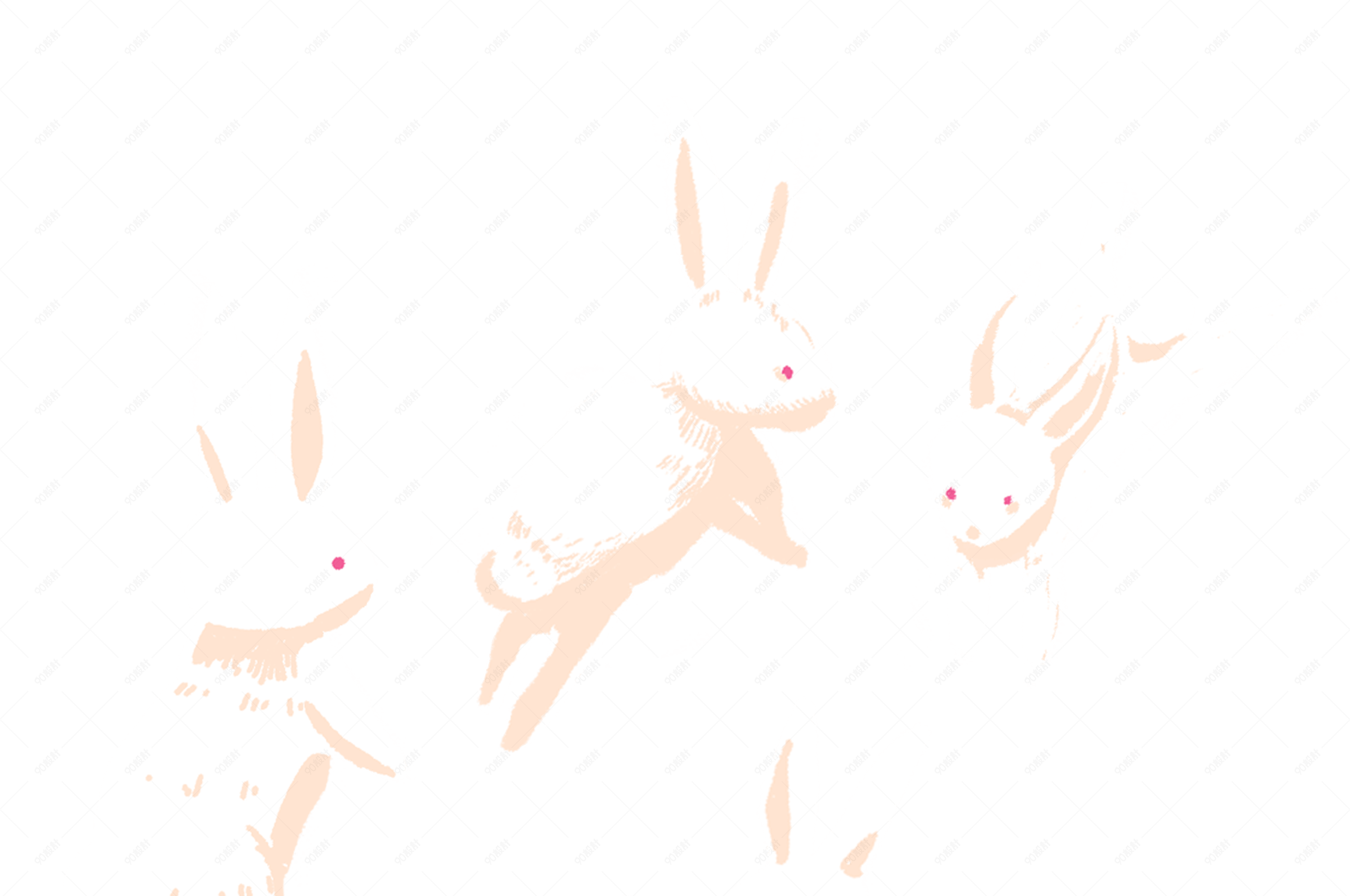 中秋节玉兔兔子手绘png