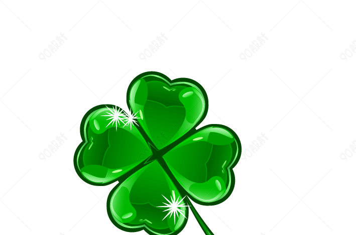 友情玻璃质感矢量图四叶草图标装饰元素