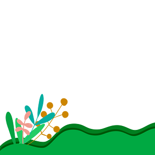 剪纸风植物绿色边框底边