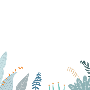 底边pngpsd2000*2000清新简约绿色植物边框pngpsd2000*2000卡通手绘