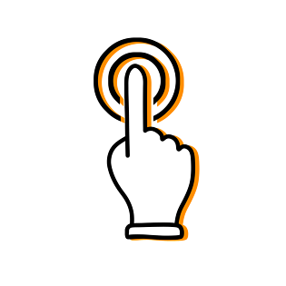 鼠标手点击简约投影图标