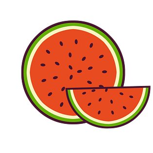 立夏卡通手绘西瓜夏天水果
