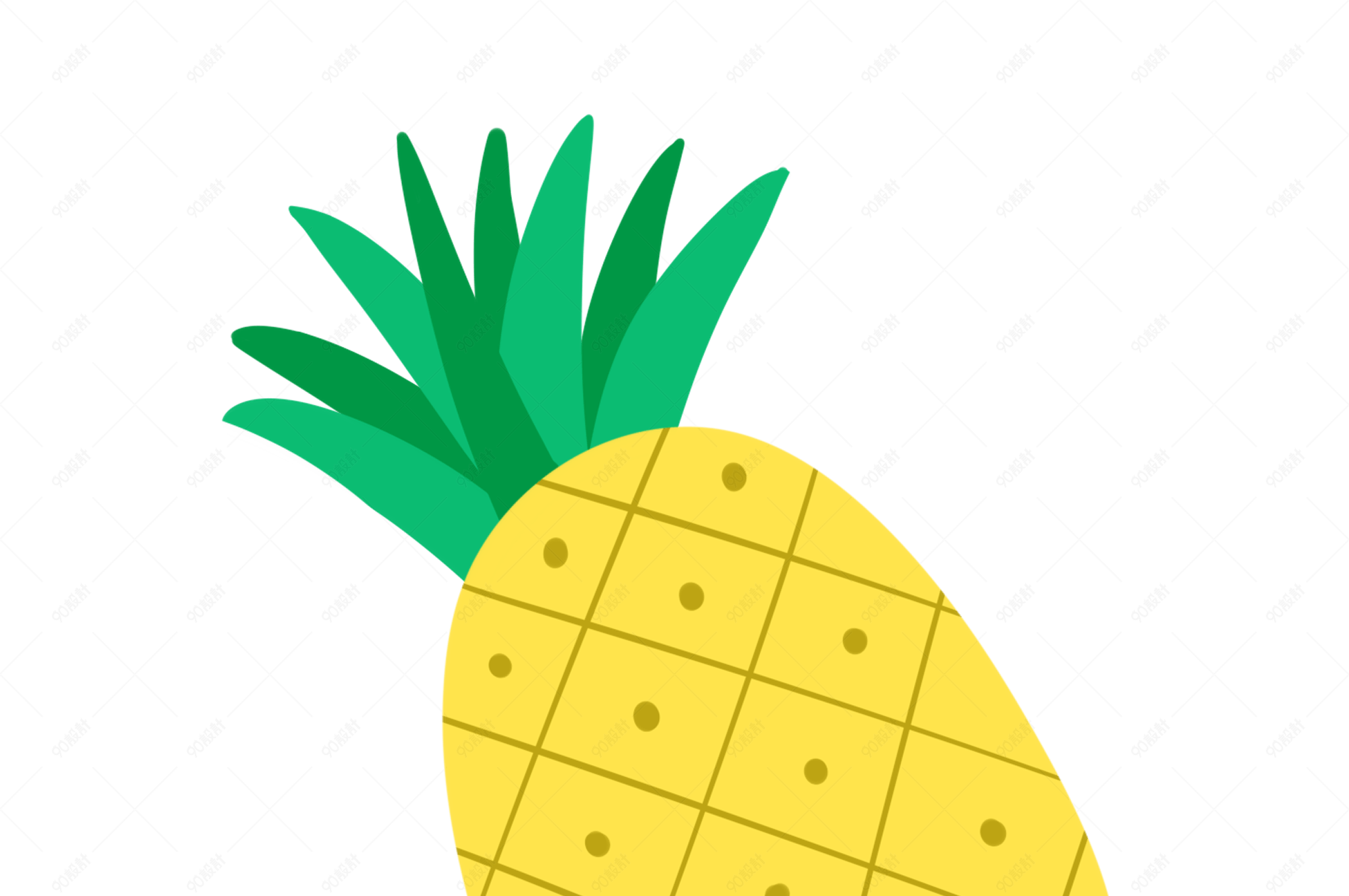 手绘卡通简约水果菠萝凤梨