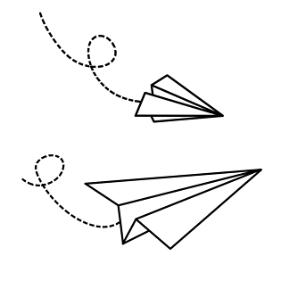 纸飞机免抠素材pngpsd2000*2000手绘卡通开学季学生纸飞机尺子橡皮