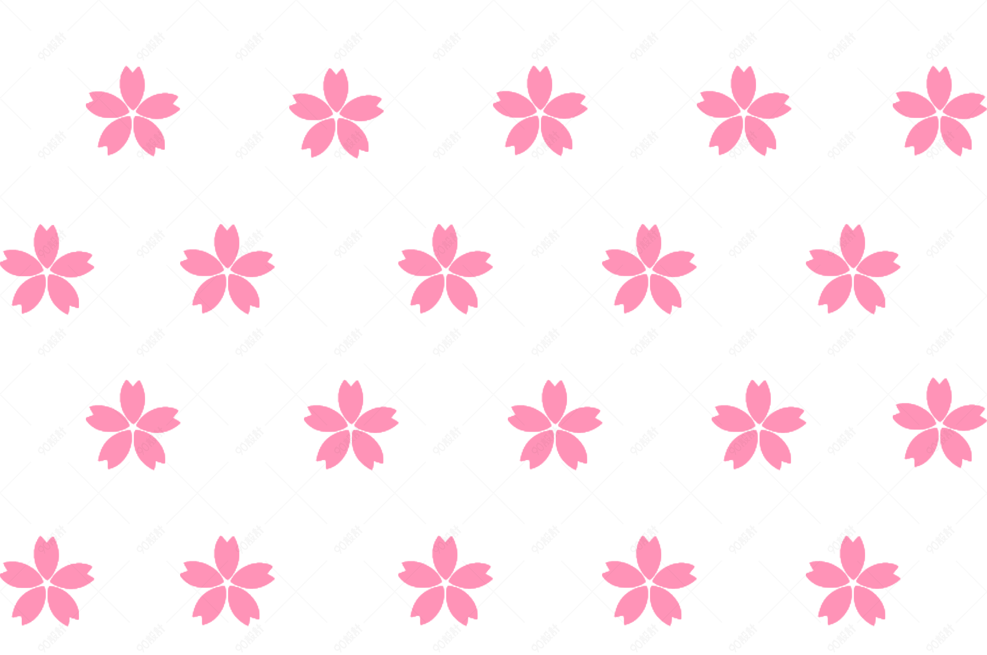 平铺可爱小花樱花漂浮元素