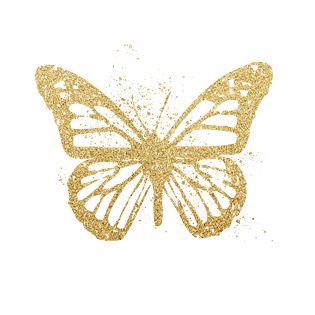 金粉金色蝴蝶装饰元素