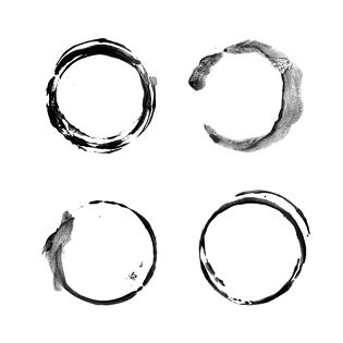 电脑端 手机端中国风墨迹水墨圆形边框电脑端 手机端中国风水墨泼墨