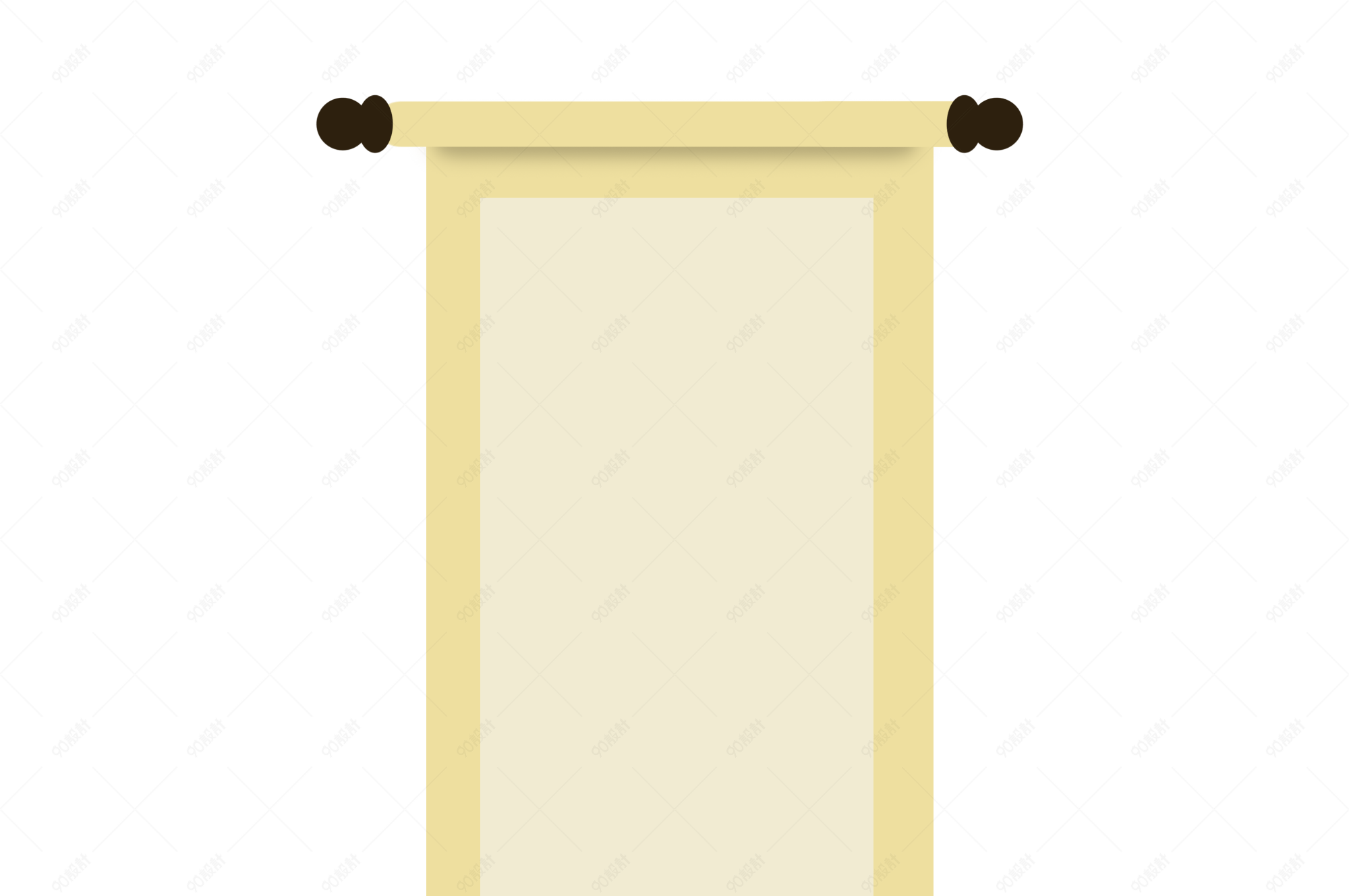 简约手绘中国风画卷边框