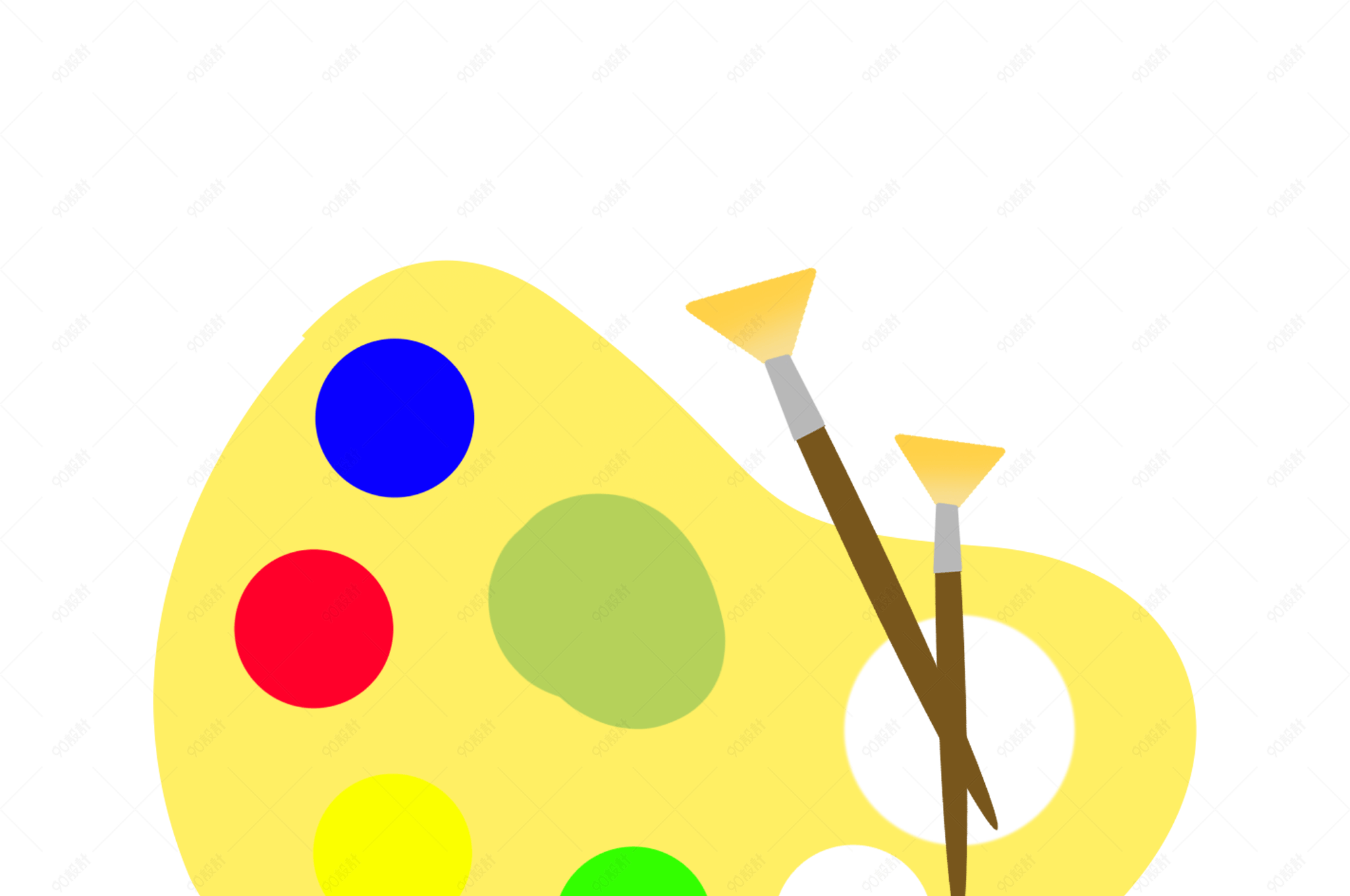 黄色的调色板插画图片_装饰图案_设计元素-图行天下素材网
