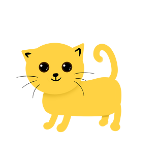 手绘卡通可爱黄色小猫猫咪