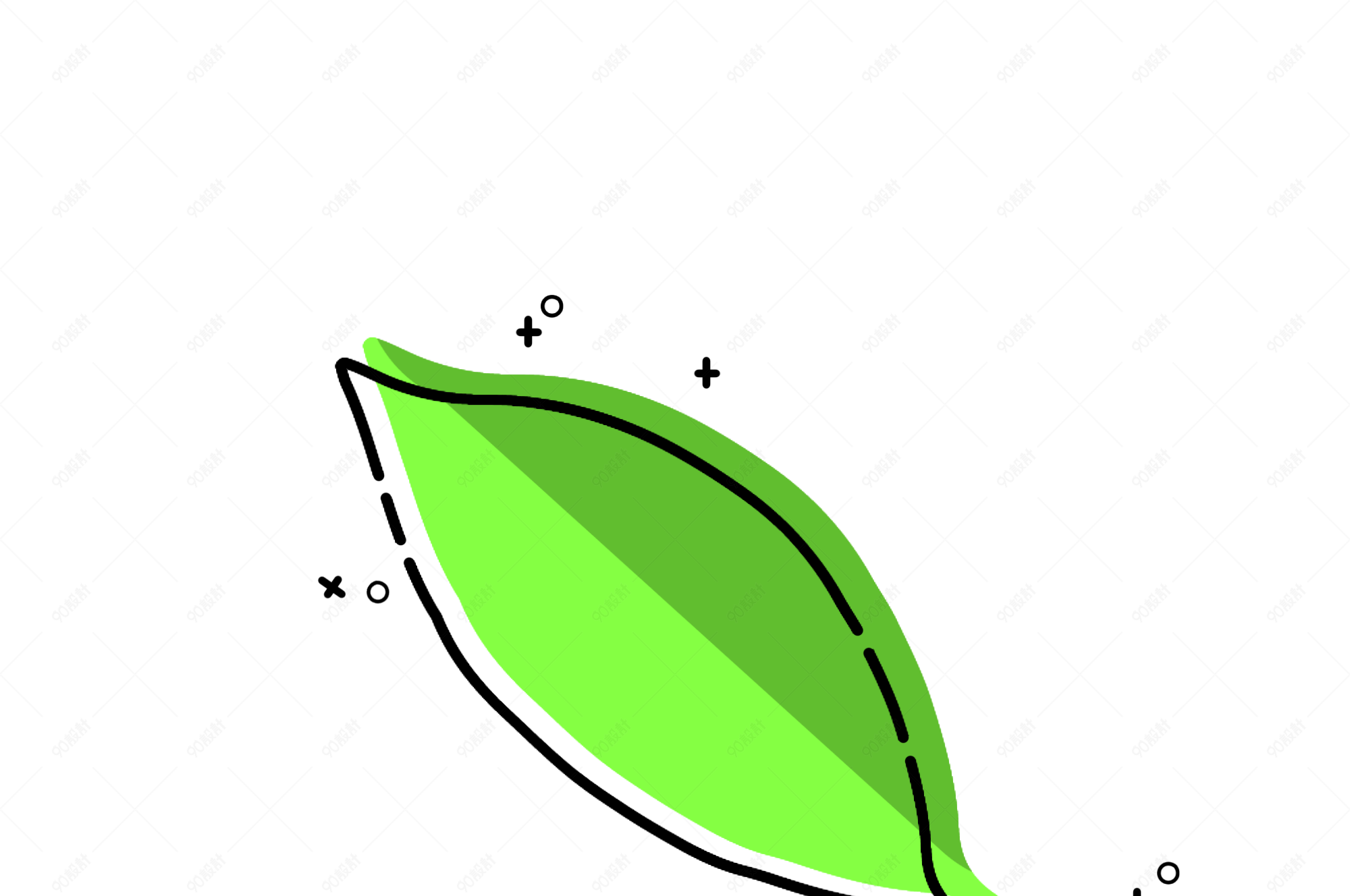 mbe风简约卡通手绘叶子树叶