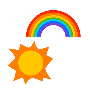 天晴可爱卡通彩虹云朵微笑太阳彩虹卡通太阳彩虹彩虹太阳预售双11太阳