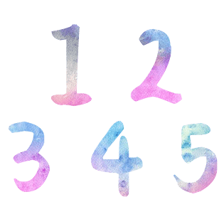 渐变水彩简约数字12345