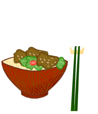 插画食物叉烧饭手绘可爱