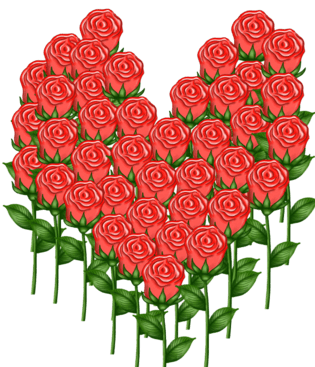 玫瑰素材红玫瑰桃心形插画