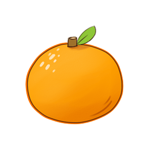 橘子水果卡通手绘橘色png