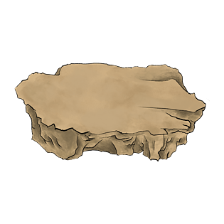 国潮古风手绘工笔场景装饰石块元素