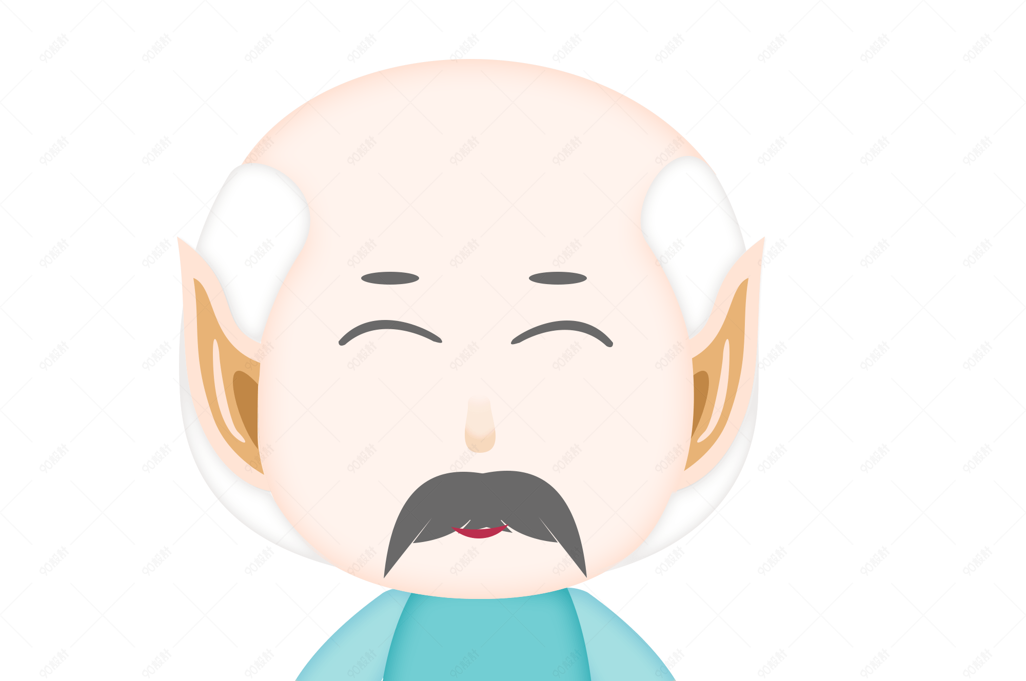 卡通人物时尚可爱老爷爷手绘人物