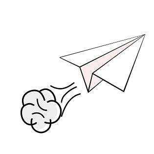 简约线条卡通手绘纸飞机