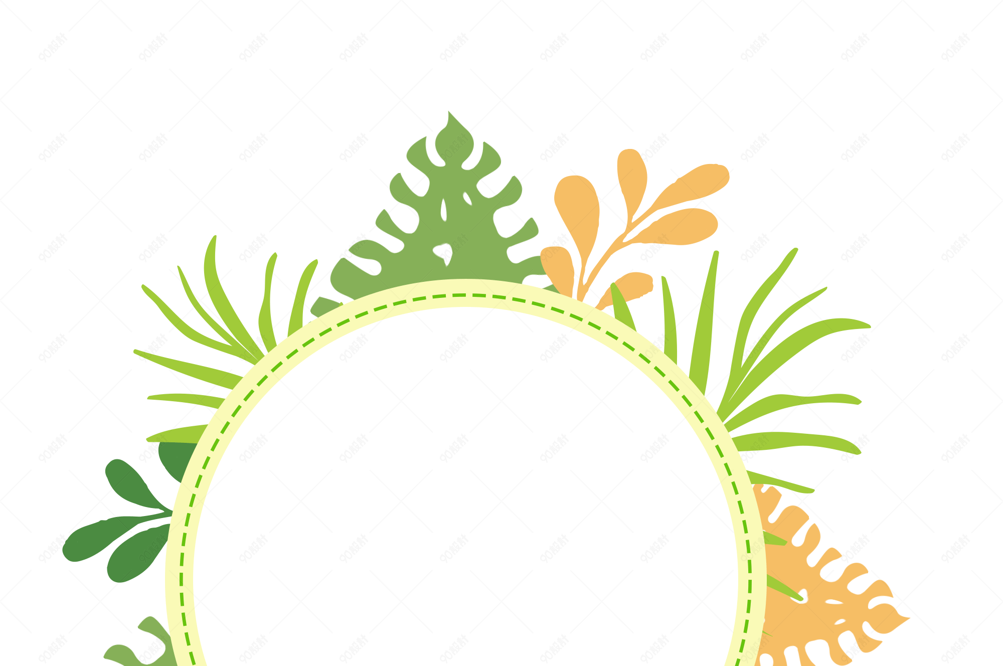 植物花边边框对话框植物素材