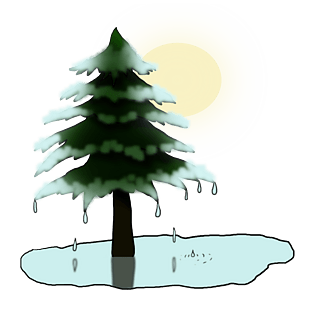带雪的松树图片卡通版图片