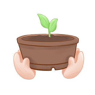手绘小树苗树苗卡通树苗 图标树苗手捧树苗手绘树苗手 树苗热狗肠可爱
