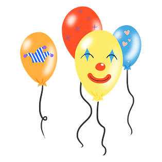愚人节彩色小丑气球卡通png素材