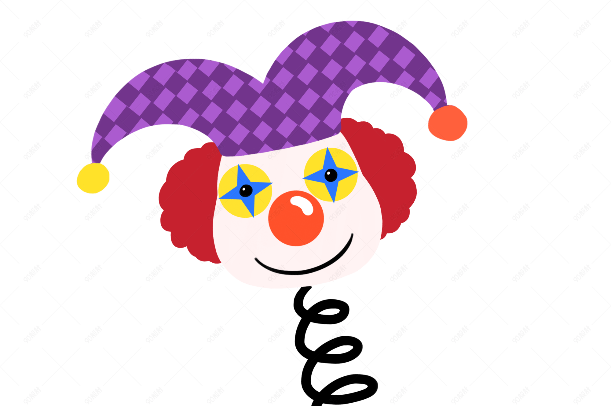 愚人节小丑整蛊盒子弹簧卡通png素材【免抠元素png】-90设计网