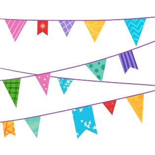 愚人节三角多色彩旗装饰卡通png素材