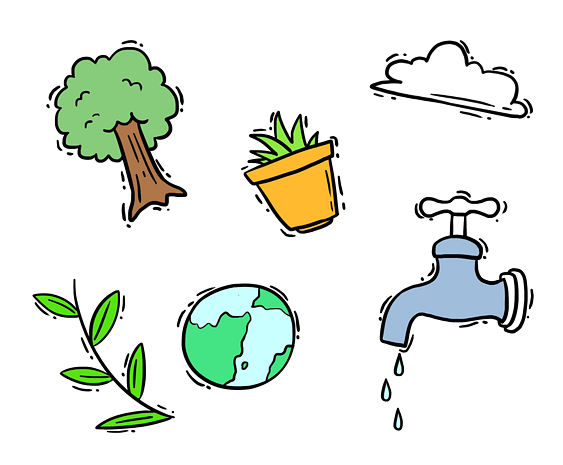 地球日可爱小图标环保卡通png素材