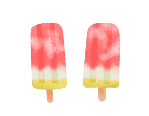 立夏西瓜雪糕冰棍卡通png素材