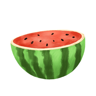 立夏西瓜水果卡通png素材