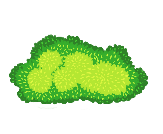 绿色草丛卡通png素材