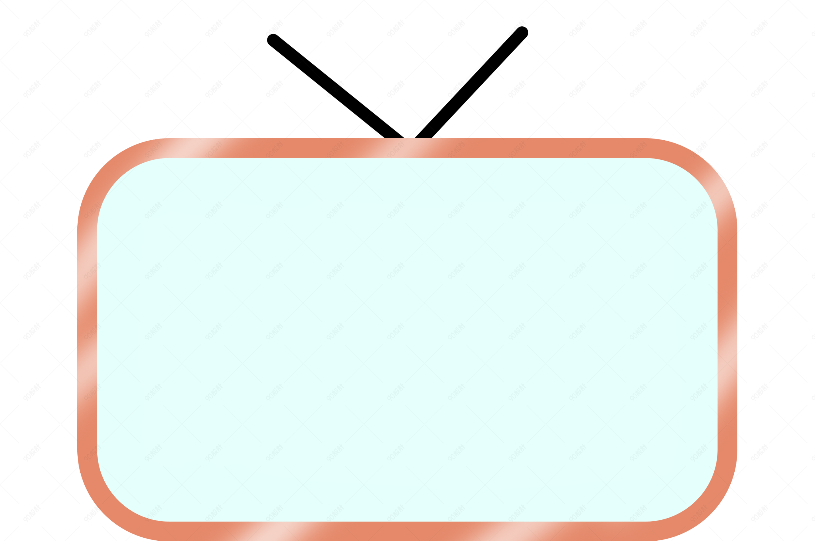 天线电视元素边框卡通png素材