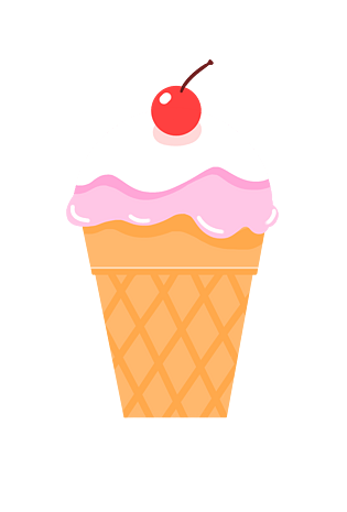 立夏扁平风卡通简约冰淇淋甜筒png素材