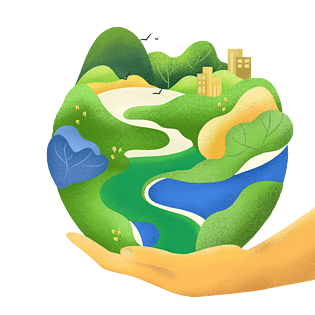 地球日绿色环保简约插画保护地球