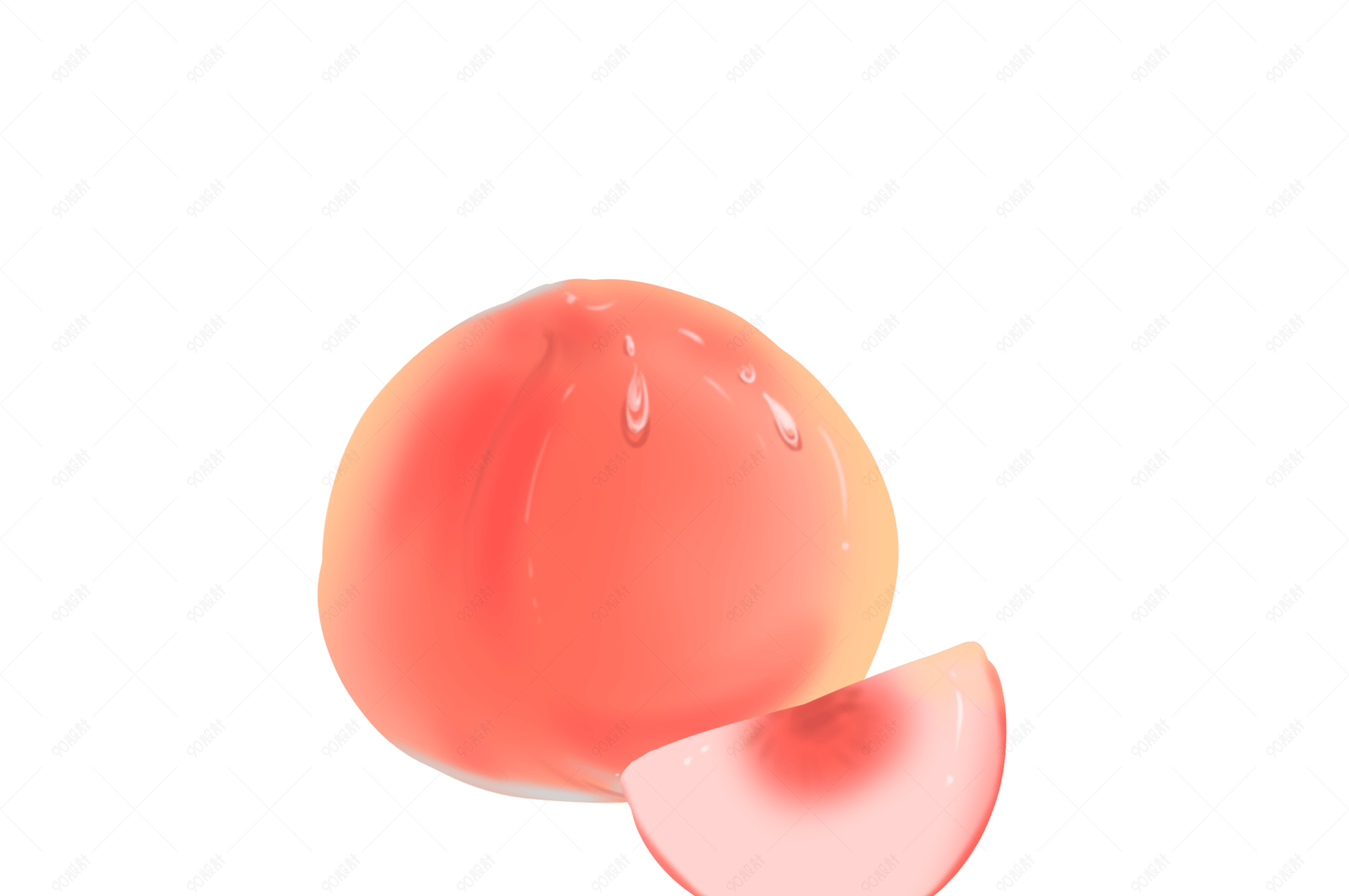 水果主题手绘风美味蜜桃